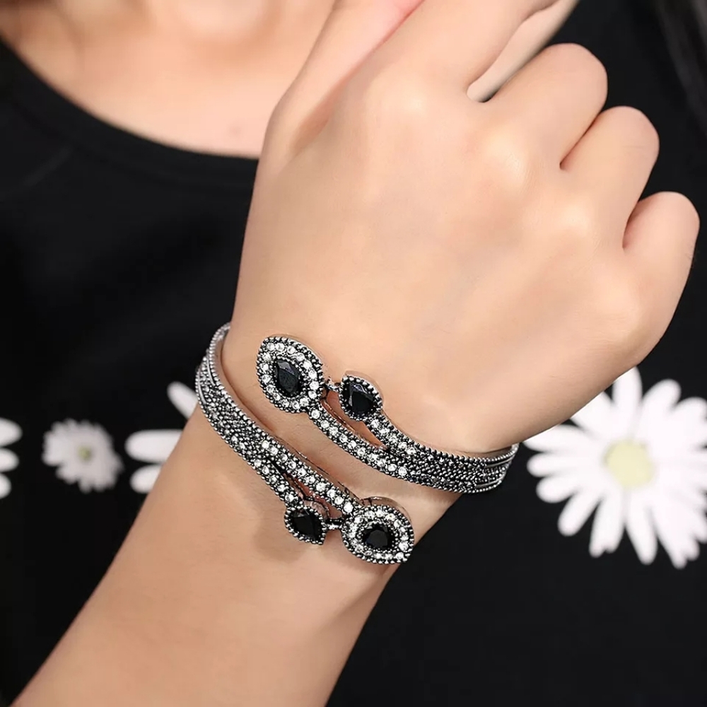Turkish style cuff bangle bracelet 2 PC's set